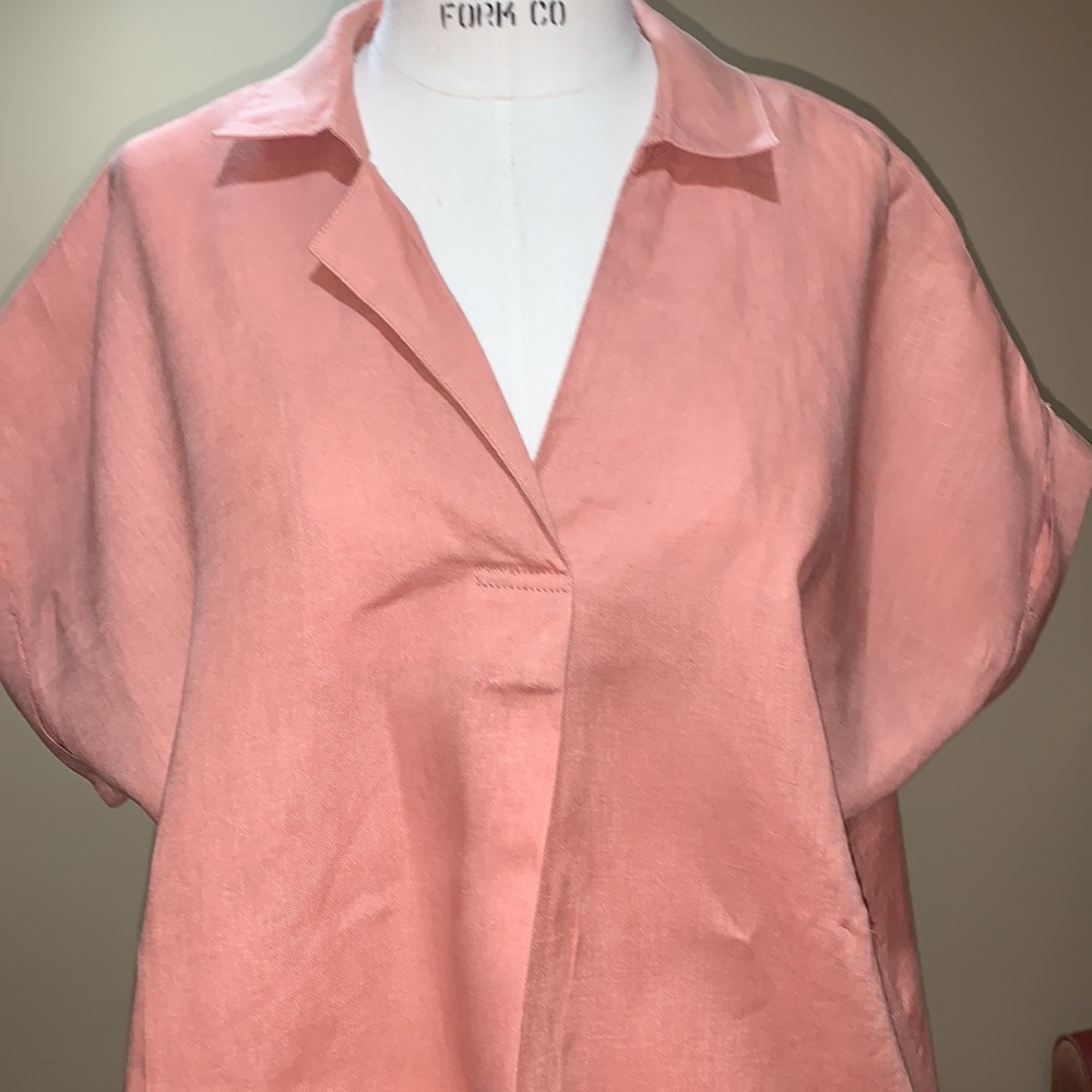 Ryllace Orange Linen Dolman Shirt  16